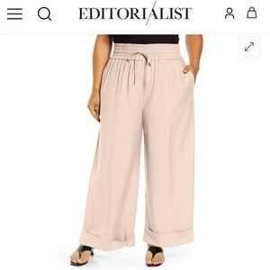 Elegant Beige Wide-Leg Women's Pants